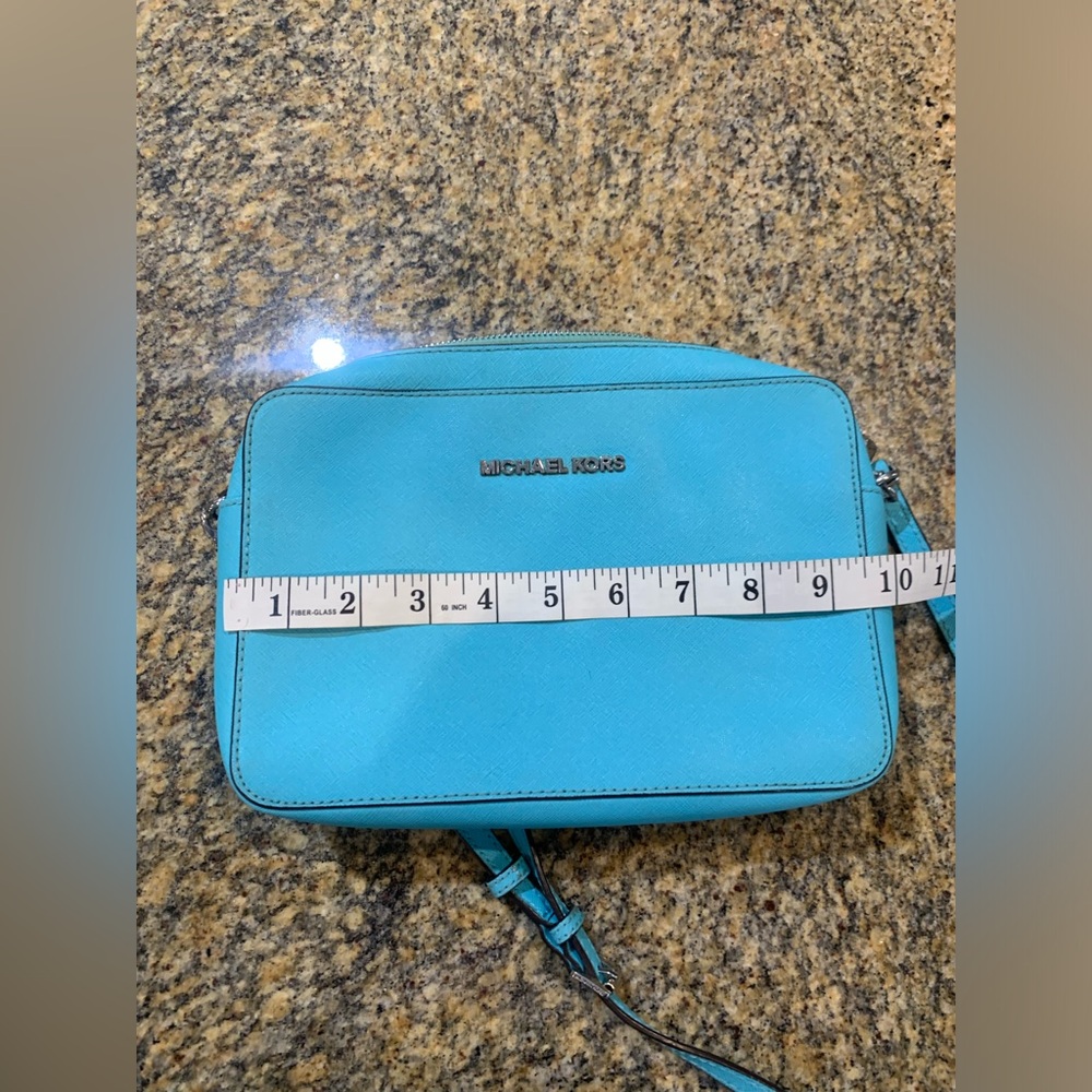 Michael Kors Aqua Blue Crossbody Purse jet set crossbody - Picture 11 of 12